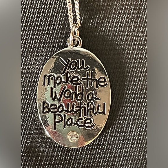 NWT Charm and necklace that says “You make the world a better place” - Picture 1 of 3